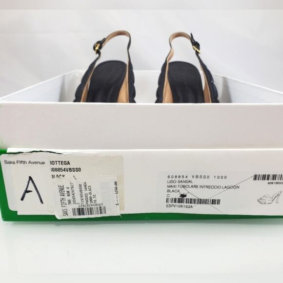 NWT$1,250 Bottega Veneta Black Quilted Padded Slingback Heeled Sandals Sz 8.5 - Picture 16 of 16